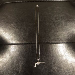 CUBIC ZIRCONIUM PISTOL NECKLACE